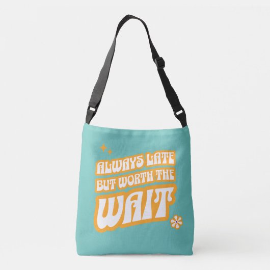 Het wachten is altijd nog waard crossbody tas (Achterkant)