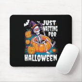 Het wachten is op Halloween Funny Skeleton Spooky Muismat (Met muis)