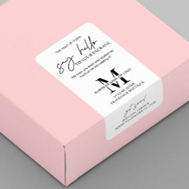 Het wachten is over Modern Monogram Business Box S Etiket