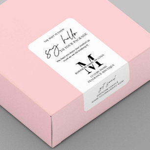 Het wachten is over Modern Monogram Business Box S Etiket