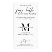 Het wachten is over Modern Monogram Business Box S Etiket (Voorkant)