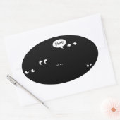 het wachten op de donkere verrassing ovale sticker (Envelop)