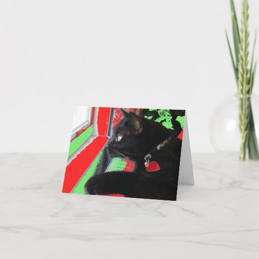 Het wachten op de Kerstkaart van de Kerstman Feestdagen Kaart (Voorkant)