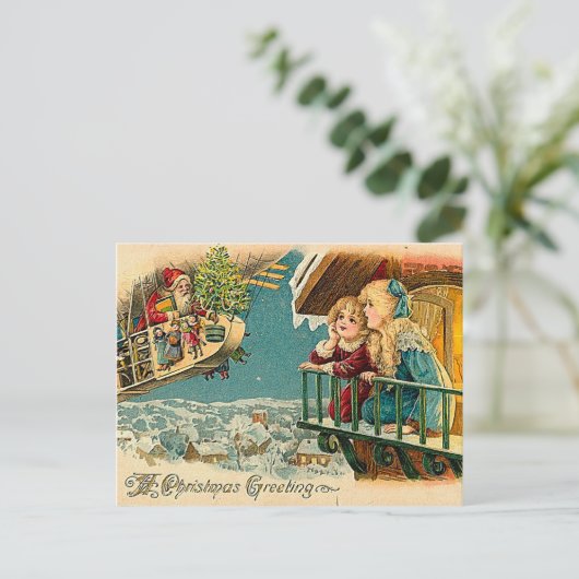 Het wachten op de Kerstman Feestdagenkaart (Staand voorkant)