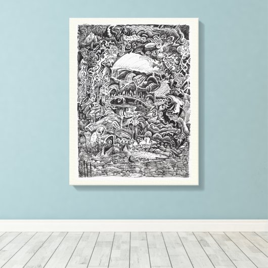 Het wachten op de Maelstrom Canvas Afdruk (Insitu (Houten vloer))