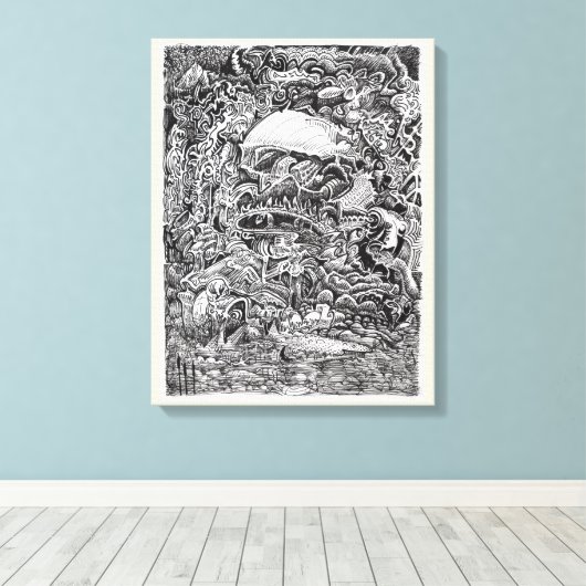 Het wachten op de Maelstrom Canvas Afdruk (Insitu (Houten vloer))