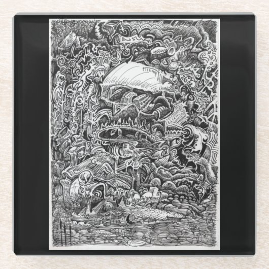 Het wachten op de Maelstrom Glazen Onderzetter (Voorkant)