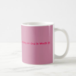 Het wachten op God is de Mok van de Roze Koffie wa