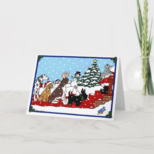 HET WACHTEN OP KERSTMAN FEESTDAGEN KAART (Voorkant)