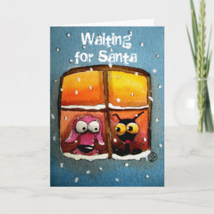 Het wachten op Kerstman Feestdagen Kaart