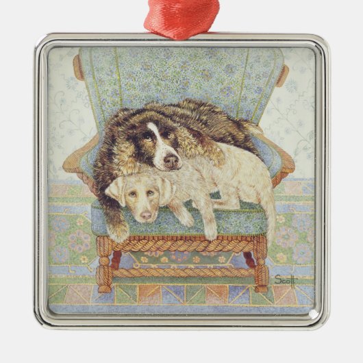 Het wachten spel metalen ornament (Voorkant)