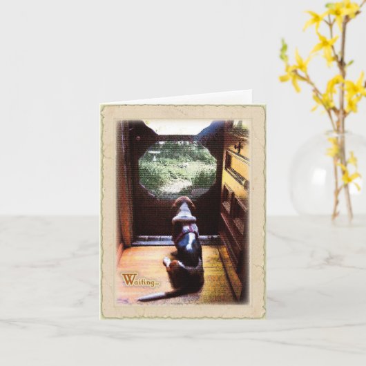 Het wachten van Basset Hound Kaart (Gele Bloem)