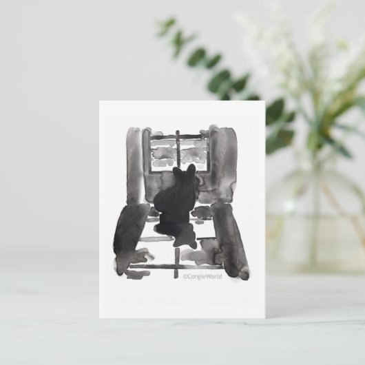 Het Wachten van Corgi Briefkaart (Staand voorkant)