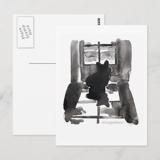 Het Wachten van Corgi Briefkaart (Voorkant / Achterkant)
