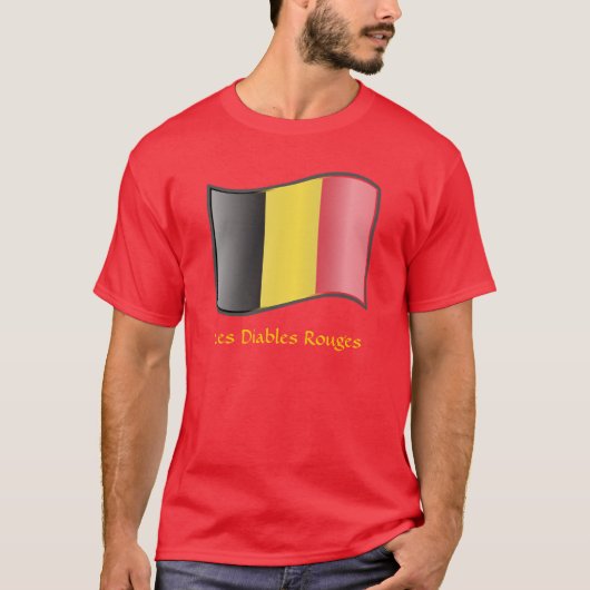 Het wachten van de Belgische vlag laat Rouges T-Sh T-shirt (Voorkant)