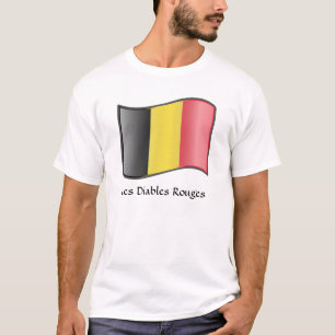 Het wachten van de Belgische vlag laat Rouges T-Sh T-shirt