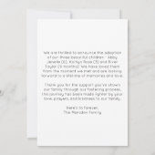 "Het wachten waard" Foto Adoption Aankondiging Kaa (Achterkant)