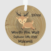 Het wachten waard - Gepersonaliseerd een donkere a Ornament (achterkant)