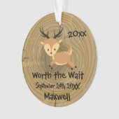 Het wachten waard - Gepersonaliseerd een donkere a Ornament (voorkant)