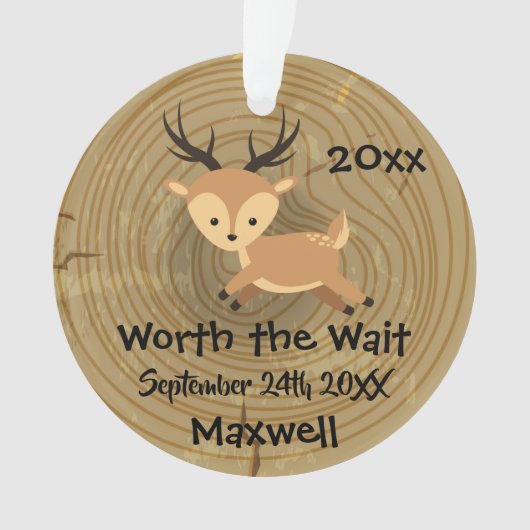 Het wachten waard - Gepersonaliseerd een donkere a Ornament (voorkant)