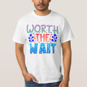 Het wachten waard t-shirt (Voorkant)