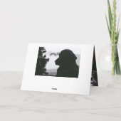 Het wachten Zwarte Laboratorium en Kerstboom Feestdagen Kaart (Achterkant)