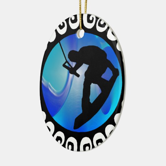 HET WAKEBOARD VOELEN KERAMISCH ORNAMENT (Links)