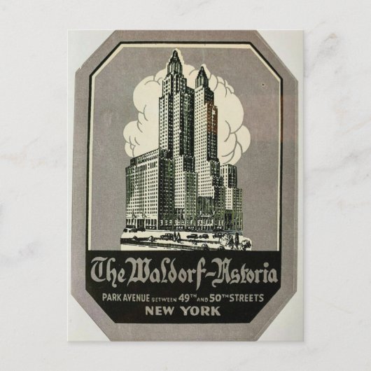 het Waldorf Astoria Park Ave. New York City Briefkaart (Voorkant)