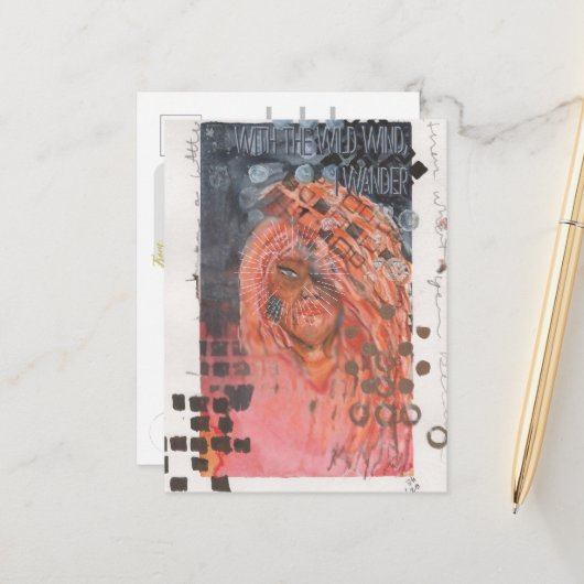 Het Wandress Mixed-Media Poster Briefkaart (Voorkant / Achterkant in situ)