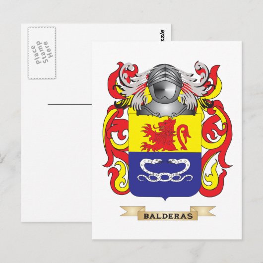 Het wapen van Balderas (familiewapen) Briefkaart (Voorkant / Achterkant)