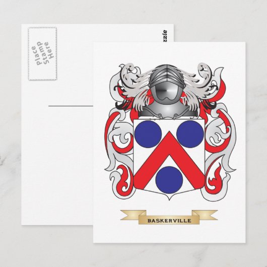 Het wapen van Baskerville (familiewapen) Briefkaart (Voorkant / Achterkant)