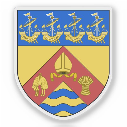 Het wapen van Christchurch, Nieuw-Zeeland Sticker (Voorkant)