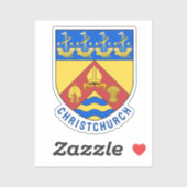 Het wapen van Christchurch, NZ Sticker (Vel)