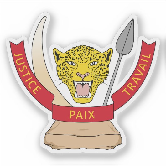 Het wapen van de Democratische Republiek Congo Sticker (Voorkant)