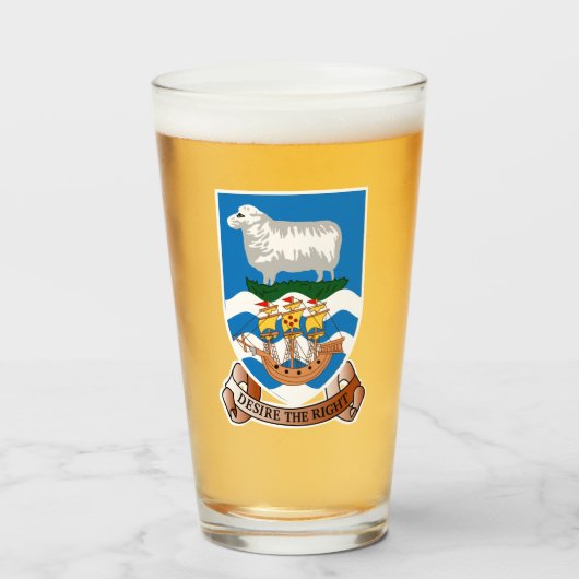 Het wapen van de Falklandeilanden Glass Glas (Voorkant gevuld)