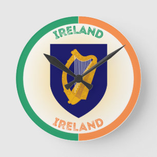 Het wapen van de Republiek Ierland - Circle Shape Ronde Klok