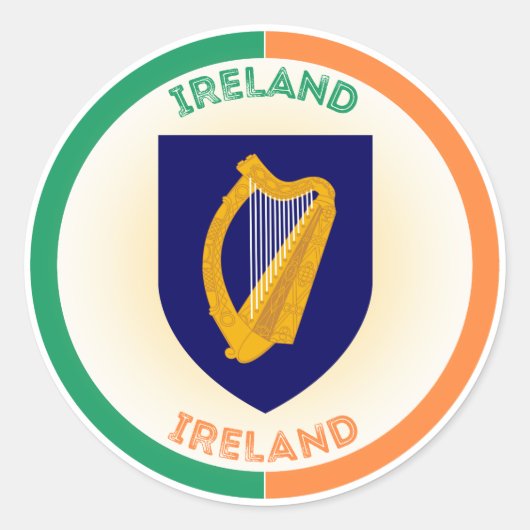 Het wapen van de Republiek Ierland - Circle Shape Ronde Sticker (Voorkant)