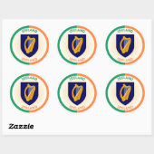 Het wapen van de Republiek Ierland - Circle Shape Ronde Sticker (Vel)