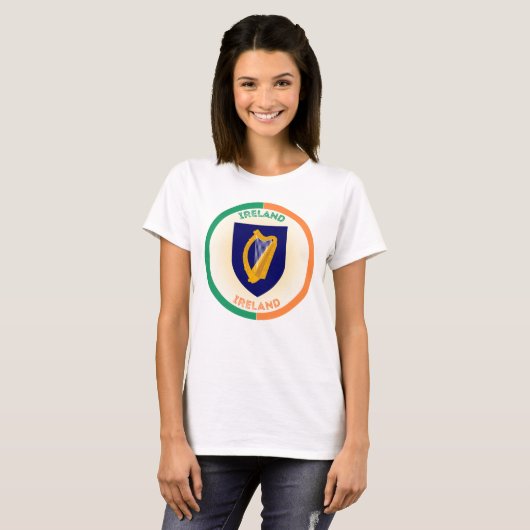Het wapen van de Republiek Ierland - Circle Shape T-shirt (Voorkant volledig)