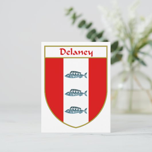 Het wapen van Delaney/het familiewapen Briefkaart (Staand voorkant)