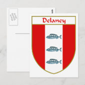 Het wapen van Delaney/het familiewapen Briefkaart (Voorkant / Achterkant)