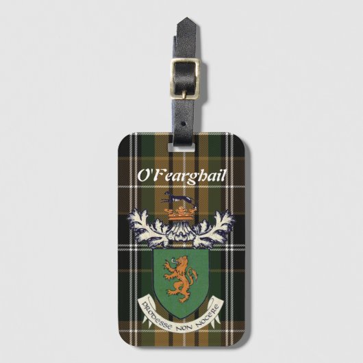 Het wapen van Farrell Clan van Ierland & tartan  Bagagelabel (Voorkant (verticaal))