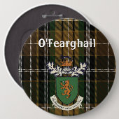 Het wapen van Farrell Clan van Ierland & tartan Ronde Button 6,0 Cm (Voorkant /achterkant)