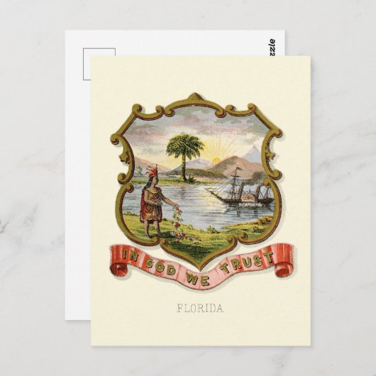 Het wapen van Florida (1876) Briefkaart (Voorkant / Achterkant)