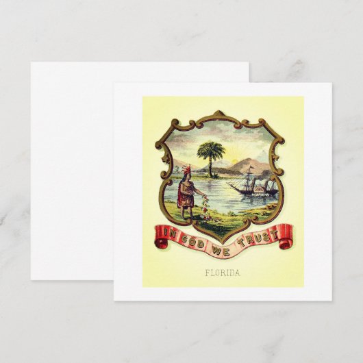 Het wapen van Florida (1876) Kaart (Voorkant / Achterkant)