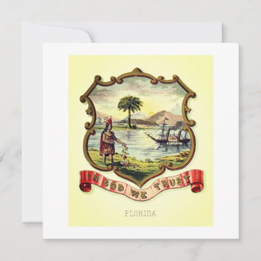 Het wapen van Florida (1876) Kaart (Voorkant)