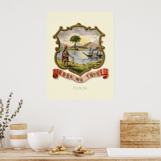 Het wapen van Florida (1876) Poster (Keuken)
