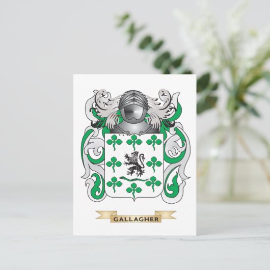 Het wapen van Gallagher (familiewapen) Briefkaart (Staand voorkant)