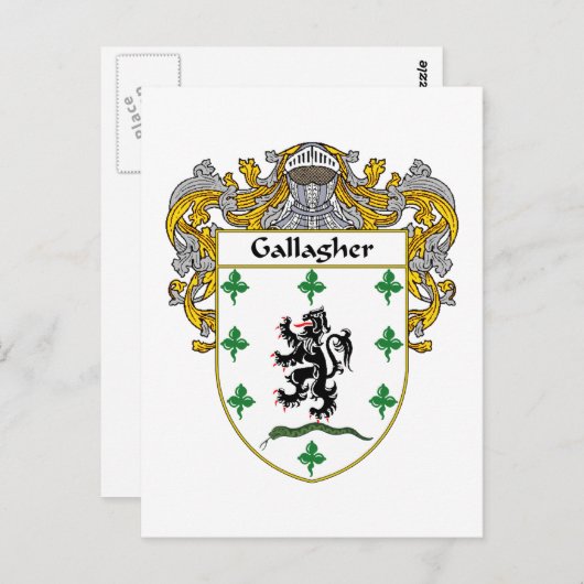 Het wapen van Gallagher (gemanteld) Briefkaart (Voorkant / Achterkant)