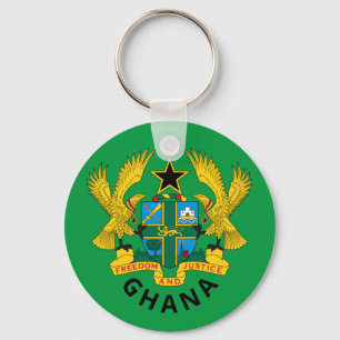Het wapen van Ghana en de vlag sleutelhanger